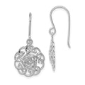 Sterling Silver RH-plated Polished Celtic Shepherd Hook Earrings, 31 x 16 mm