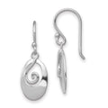 Sterling Silver Rhodium-plated Polished Swirl Oval Dangle Earrings, 32 x 11 mm