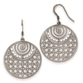 Sterling Silver Ruthenium-plated Shepherd Hook Earrings, 48 x 30 mm