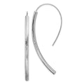 Sterling Silver RH-plated Polished Textured Bar Dangle Earrings, 62 x 28 mm