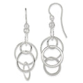 Sterling Silver Polished Intertwined Circles Dangle Earrings, 44 x 19 mm