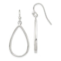 Sterling Silver Polished Teardrop Dangle Earrings, 40 x 19 mm