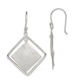 Sterling Silver Polished & Textured Double Square Dangle Earrings, 43 x 28 mm