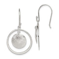 Sterling Silver Polished & Brushed Circles Dangle Earrings, 38 x 22 mm