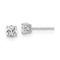 Sterling Silver Polished 5mm Round CZ Stud Earrings, 5 x 5 mm