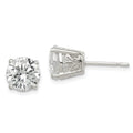 Sterling Silver Polished 8mm Round CZ Swirl Basket Set Stud Earrings, 9 x 9 mm