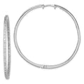 Sterling Silver Rhodium-plated Diamond In & Out Hoop Earrings, 0.24 ct, 52 x 52 mm