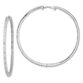 Sterling Silver Rhodium-plated Diamond In & Out Hoop Earrings, 0.12 ct, 51 x 51 mm