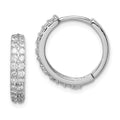 Sterling Silver Polished Rhodium-plated Hinged Hoop Earrings, 16 x 16 mm