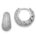 Sterling Silver Rhodium-plated CZ Hinged Hoop Earrings, 16 x 16 mm, 4.19 g