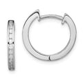 Sterling Silver Rhodium-plated In/Out Pav‚ Hinged Hoop Earrings, 17 x 19 mm