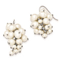 Sterling Silver 4-5/5-7/7-8mm FW Cultured Pearl Cluster Dangle Earrings, 36 x 25 mm