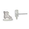 Sterling Silver Ice Skate Mini Earrings, 10 x 10 mm