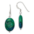 Sterling Silver Serpentine Earrings, 33 x 14 mm