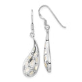 Sterling Silver Polished Mother of Pearl Teardrop Dangle Earrings, 39.6 x 9.5 mm
