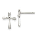 Sterling Silver Polished Diamond Cross Post Earrings, 0.01 ct, 13 x 10 mm