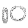 Sterling Shimmer Sterling Silver Rhodium-plated 30 Stone 2.5mm CZ In and Out Round Hinged Hoop Earrings, 21.12 x 22 mm