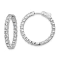 Sterling Shimmer Sterling Silver Rhodium-plated 40 Stone 3.0mm CZ In and Out Round Hinged Hoop Earrings, 29 x 28.8 mm