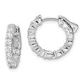 Sterling Shimmer Sterling Silver Rhodium-plated 20 Stone 2.3mm CZ In and Out Round Hinged Hoop Earrings, 16 x 17 mm