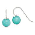 Sterling Silver Polished 10mm Round Blue Quartz Dangle Earrings, 24.5 x 10.5 mm