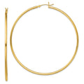 Sterling Silver Gold-Tone Polished 2x70mm Hoop Earrings, 70 x 2 mm