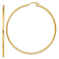 Sterling Silver Gold-Tone Polished 2x65mm Hoop Earrings, 65 x 2 mm