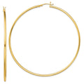 Sterling Silver Gold-Tone Polished 2x80mm Hoop Earrings, 80 x 2 mm