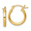 Sterling Silver Gold-Tone Polished 2x14mm Hoop Earrings, 14 x 2 mm