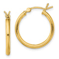 Sterling Silver Gold-Tone Polished 2x20mm Hoop Earrings, 20 x 2 mm