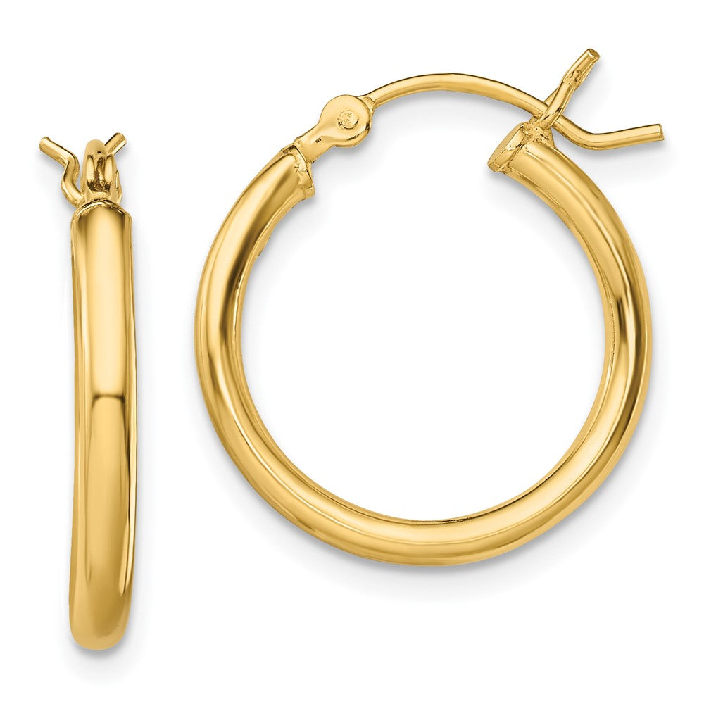 Sterling Silver Gold-Tone Polished 2x18mm Hoop Earrings, 18 x 2 mm