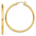 Sterling Silver Gold-Tone Polished 2.5x45mm Hoop Earrings, 45 x 2.5 mm
