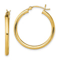 Sterling Silver Gold-Tone Polished 2.5x28mm Hoop Earrings, 28 x 2.5 mm