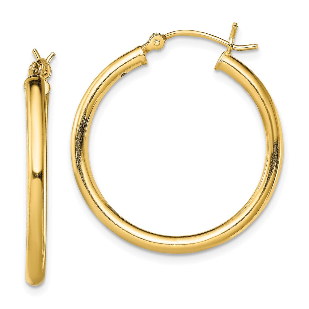 Sterling Silver Gold-Tone Polished 2.5x28mm Hoop Earrings, 28 x 2.5 mm