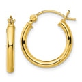 Sterling Silver Gold-Tone Polished 2.5x18mm Hoop Earrings, 18 x 2.5 mm