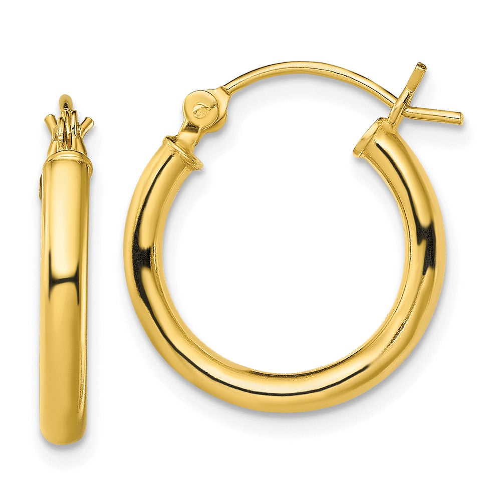 Sterling Silver Gold-Tone Polished 2.5x18mm Hoop Earrings, 18 x 2.5 mm