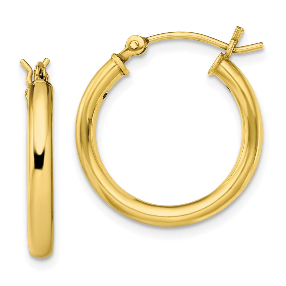 Sterling Silver Gold-Tone Polished 2.5x20mm Hoop Earrings, 20 x 2.5 mm