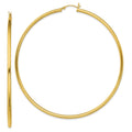 Sterling Silver Gold-Tone Polished 2.5x80mm Hoop Earrings, 80 x 2.5 mm