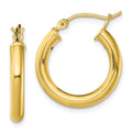 Sterling Silver Gold-Tone Polished 3x20mm Hoop Earrings, 20 x 3 mm