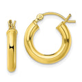 Sterling Silver Gold-Tone Polished 3x15mm Hoop Earrings, 15 x 3 mm