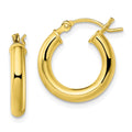 Sterling Silver Gold-Tone Polished 3x16mm Hoop Earrings, 16 x 3 mm