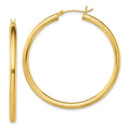 Sterling Silver Gold-Tone Polished 3x45mm Hoop Earrings, 45 x 3 mm