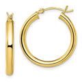 Sterling Silver Gold-Tone Polished 3x25mm Hoop Earrings, 25 x 3 mm