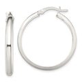 Sterling Silver Polished 4mm Round Hoop Earrings, 31.2 x 29 mm