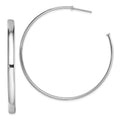 Sterling Silver Rhodium-plated Polished 3.8mm Post Hoops, 52.5 x 3.8 mm