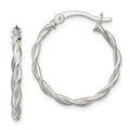 Sterling Silver Polished Braided 22mm Hoop Earrings, 23.6 x 22.2 mm