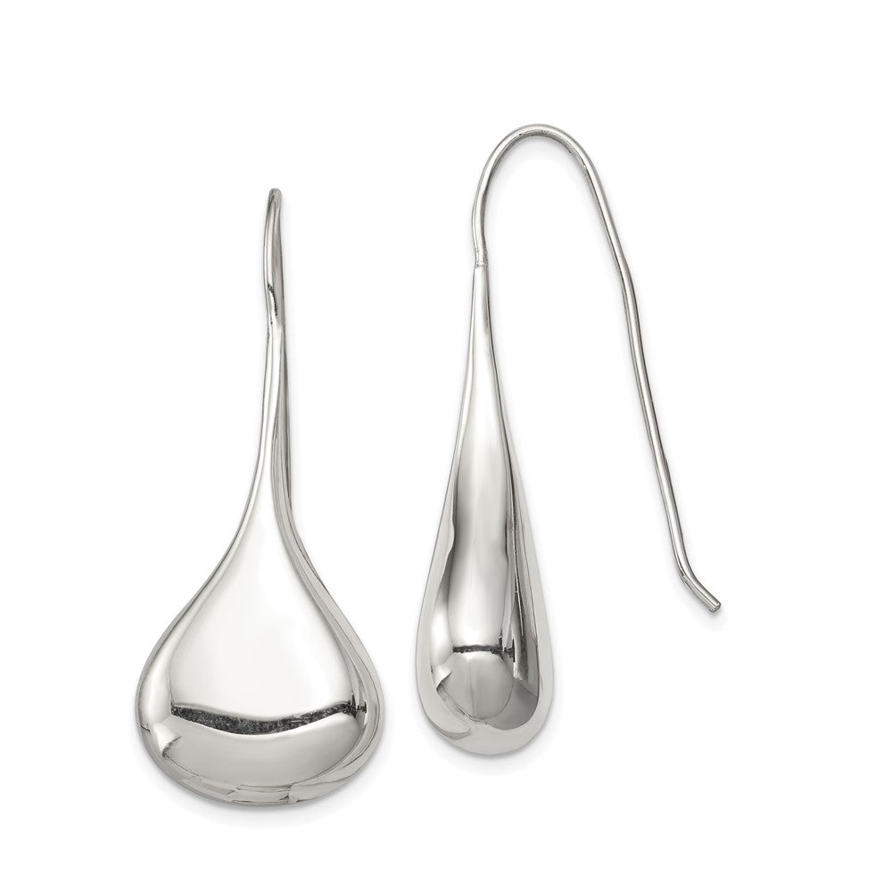 Sterling Silver French Wire Dangle Earrings, 43 x 12 mm