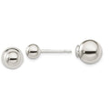 Sterling Silver Polished 6mm/10mm Ball Front Back Post Earrings, 5.9 x 5.9 mm