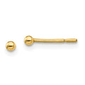 Sterling Silver Gold-Tone Polished 2mm Ball Post Earrings, 2 x 2 mm