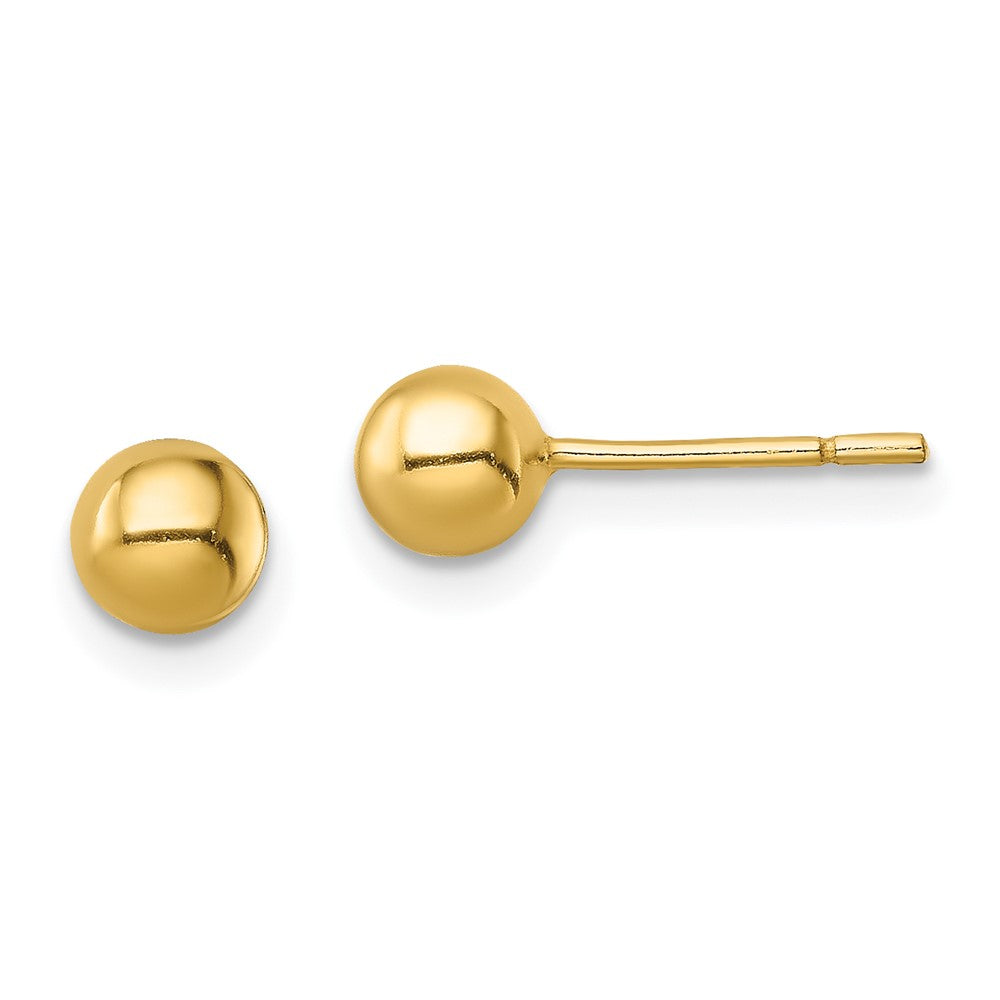 Sterling Silver Gold-Tone Polished 5mm Ball Post Earrings, 5 x 5 mm