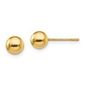 Sterling Silver Gold-Tone Polished 6mm Ball Post Earrings, 6 x 6 mm